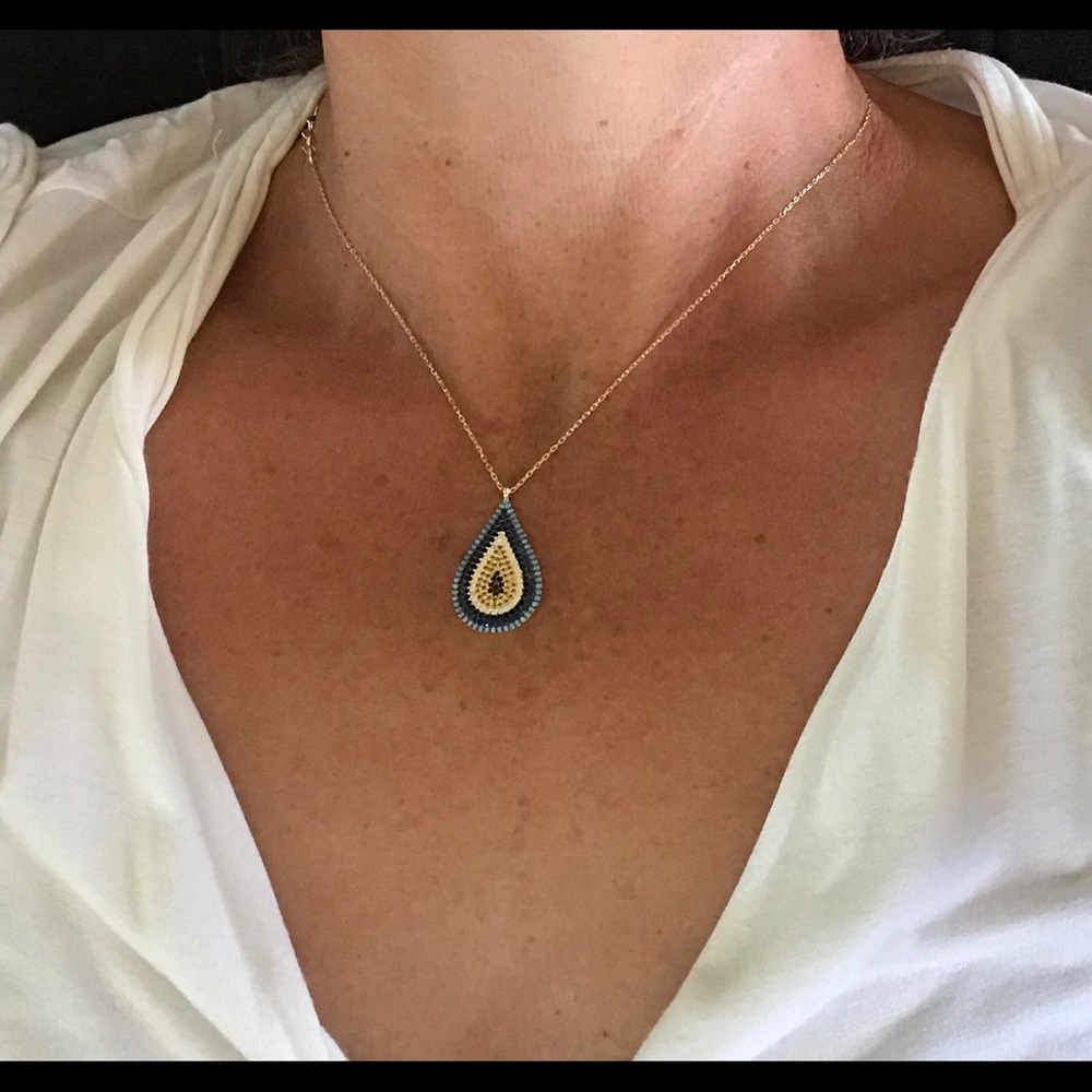 Evil eye necklace drop evil eye rose gold eye - Picture 2 of 6